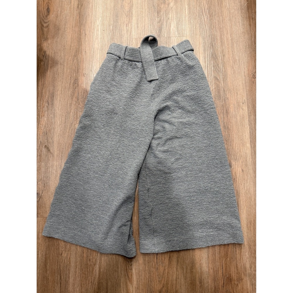 Sweaty Betty Grey Textured Wide Leg Culotte Belted Pants Womens Size S Small - Picture 3 of 7